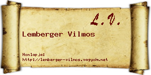 Lemberger Vilmos névjegykártya